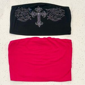Set of 2 Bandeau Tube Tops - Size: Medium